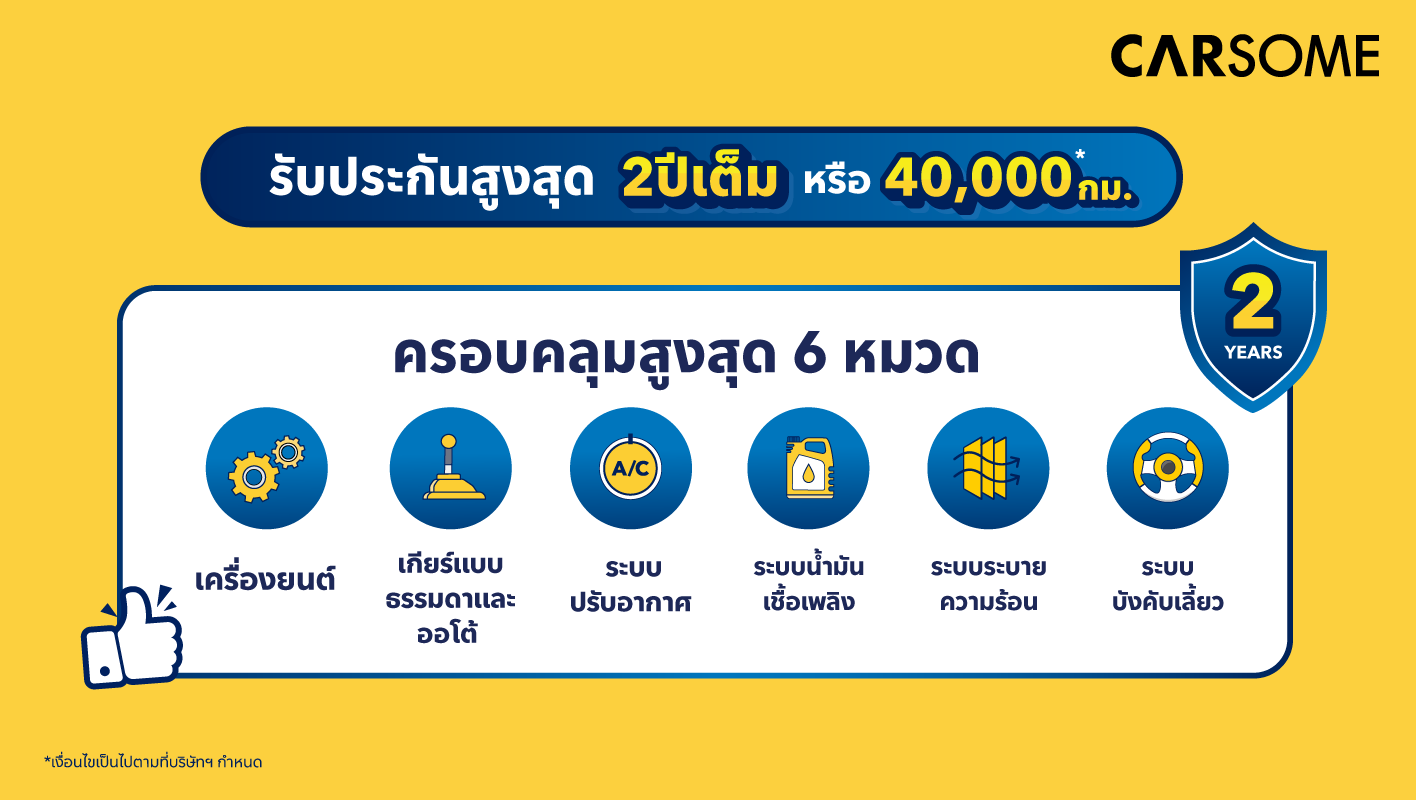 ฟรี! รับประกันนานสูงสุด 2 ปี